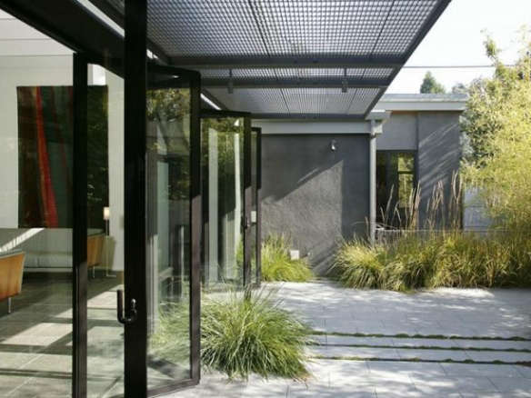 700 bar greenwood modern house concrete courtyard  