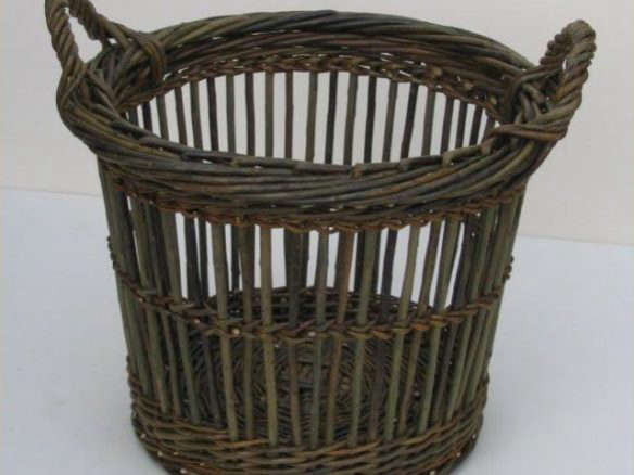 640 basket fitched log dark brown  