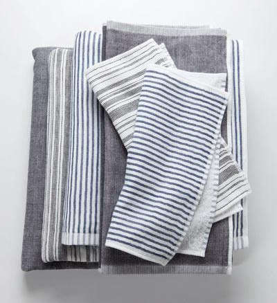 yoshii towel blue white stripe  