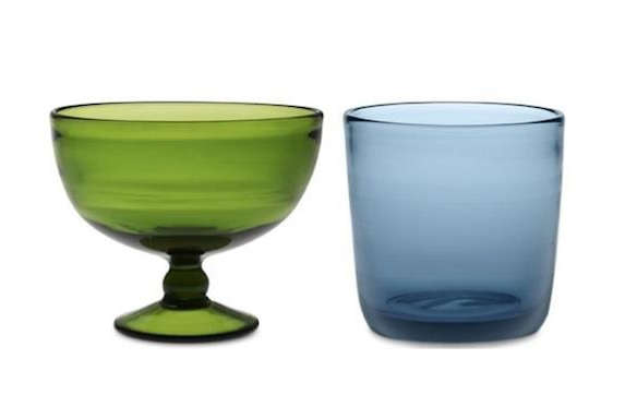 700 green bowl blue glass  