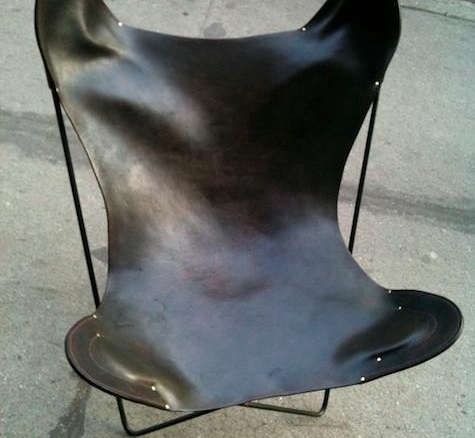 brooklyn leather butterfly chair  