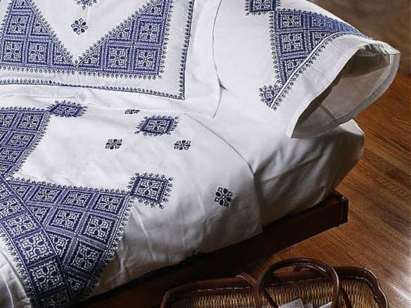 Fez Embroidered Bed Linens from Morocco portrait 3