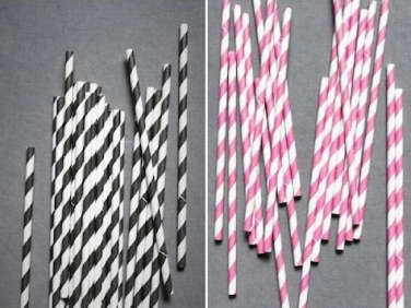black pink straws  