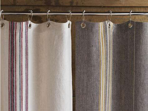 Bath Rustic Linen Shower Curtain From, Linen Shower Curtain