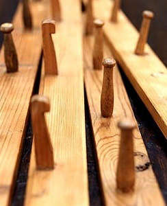 vintage wooden peg rails