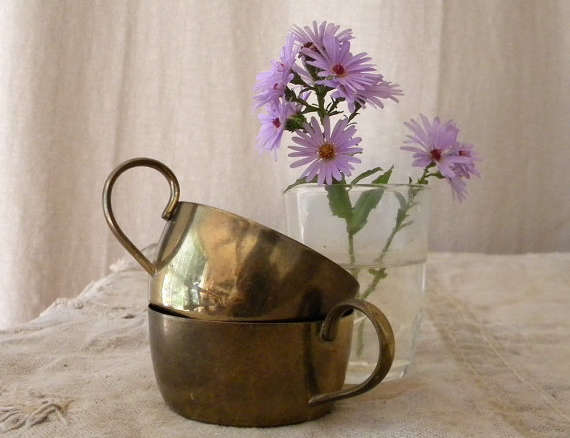 vintage french brass cups 8