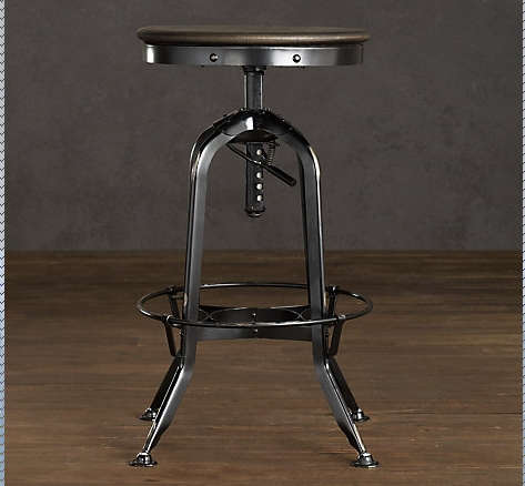 Vintage Toledo Barstool Distressed Black, Restoration Hardware Toledo Dining Chair