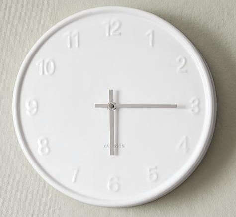 white on white wall clock 8