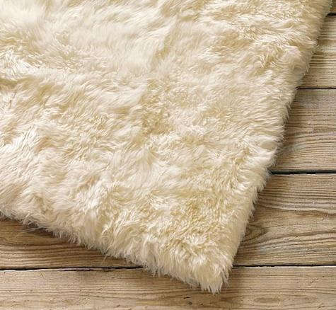 west elm sheepskin rug  