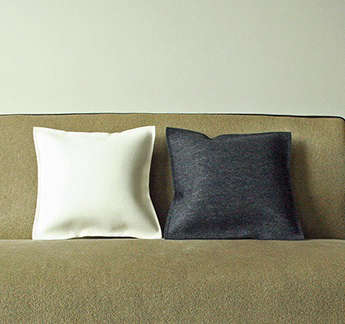 Ivory TwoToned Leaf Wool Felt Applique Pillow portrait 4