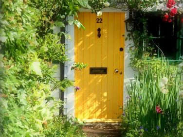 yellow garden door flickr flowers  