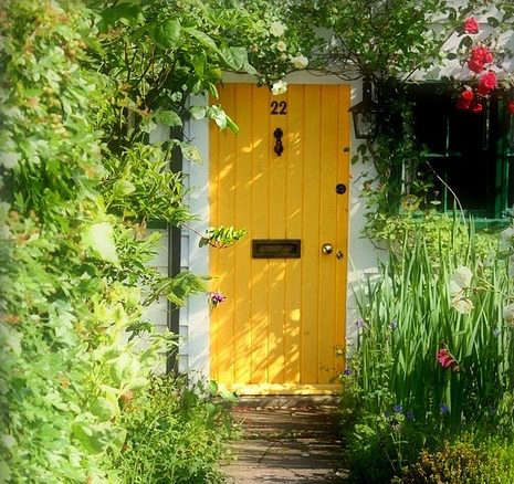 yellow garden door flickr flowers  