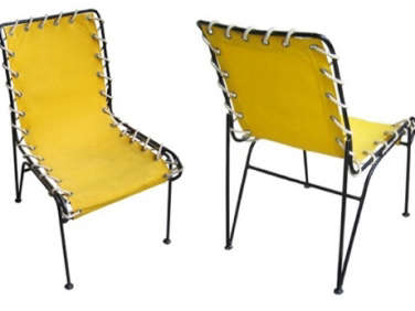 yellow vintage patio chairs  