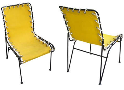 yellow vintage patio chairs