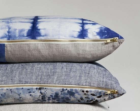 rebecca atwood pillows exposed brass zipper  