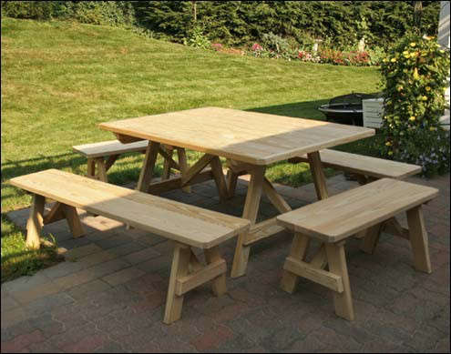 treated pine wide picnic table 8