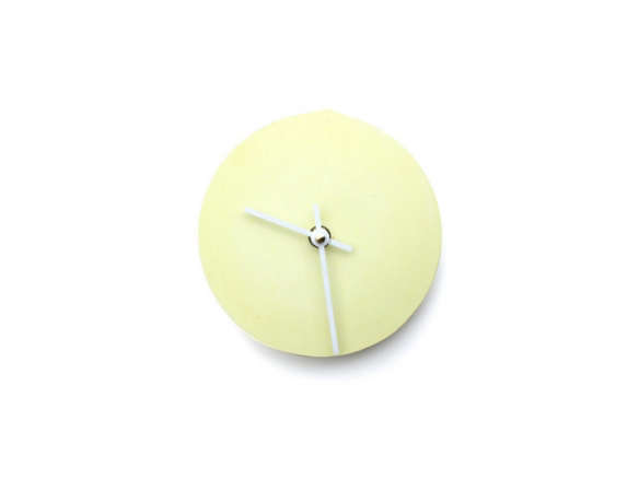 porcelain plaster clock : lemon yellow 8
