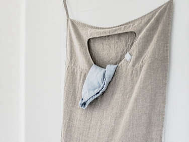 natural linen hanging laundry bag  