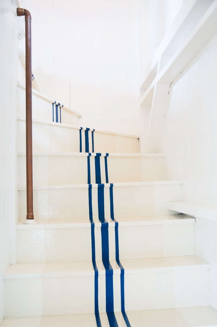 a stair runner alternative, on the cheap. for more, see remodeling \10\1:  19