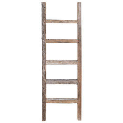 4 ft Barn Wood Reclaimed Decorative Ladder AMZ052333