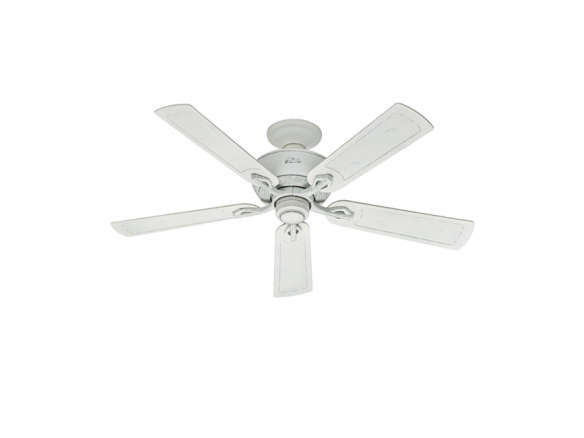 52 In Wet Rated Cottage White Finish Outdoor Ceiling Fan - Hunter Outdoor Ceiling Fans Wet Rated