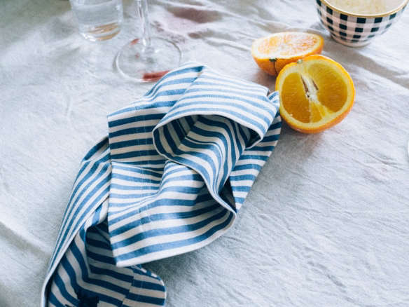 napkin striped blue 8