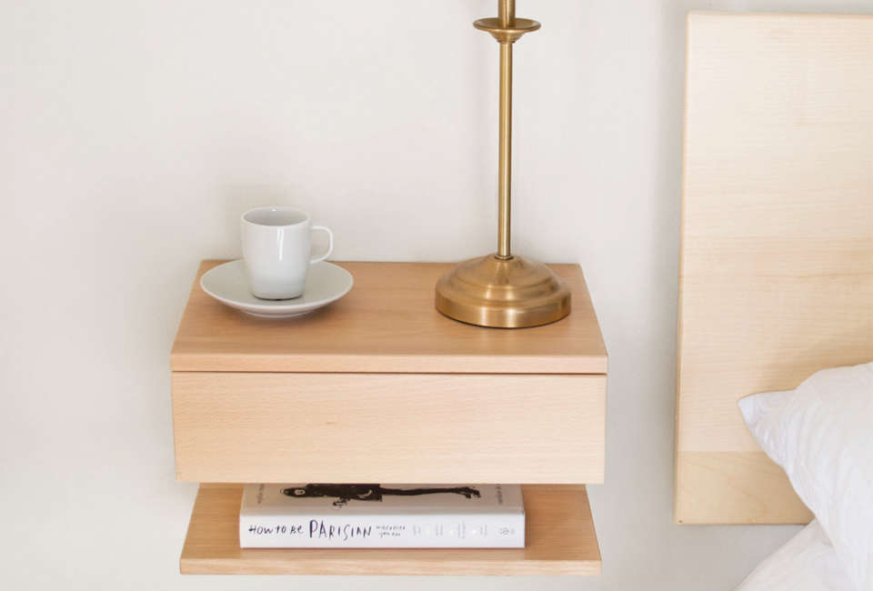 Floating Bedside Table, What Is The Size Of A Bedside Table