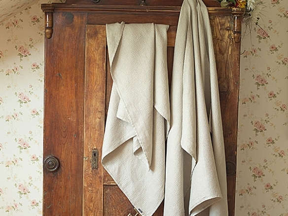 bath towel natural linen washed wafer 8