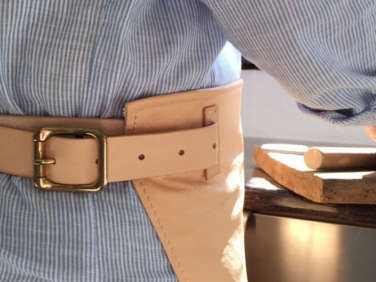 mo denmark leather apron detail  