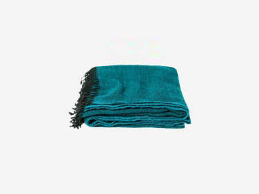 toast washed wool throw blue  