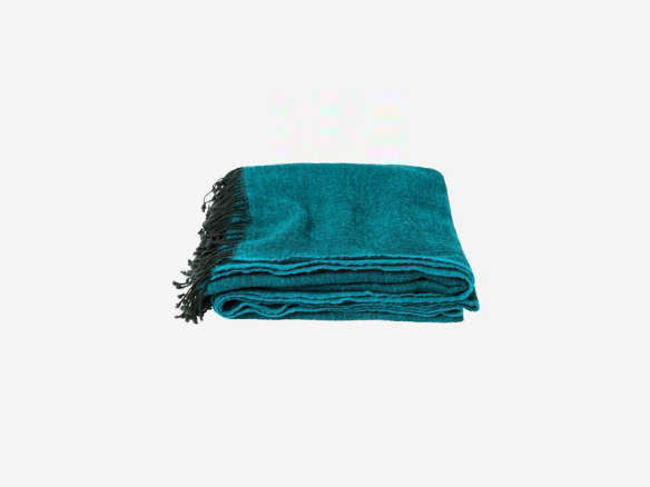 toast washed wool throw blue  