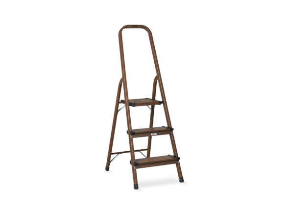 williams sonoma 3 step wood aluminum ladder  