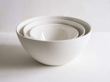 Handmade porcelain mixing bowls via John Julian 1  