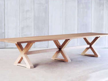 heerenhuis double cross solid oak table 1  