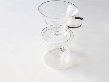 puebco glass coffee dripper set 1  