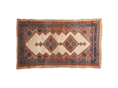 sharktooth antique kurdish rug  
