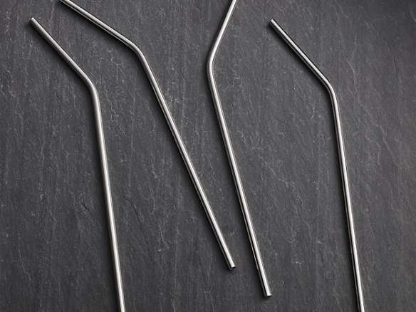 stainless steel straws set of four crate barrel  