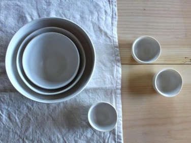 white forest pottery nesting bowls  
