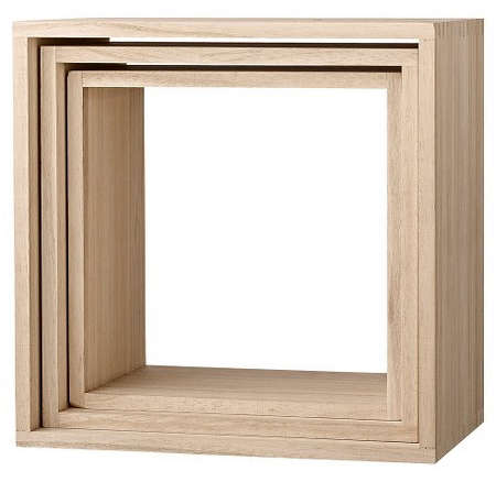 wood display boxes set of 3 natural  