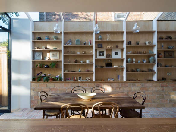 Neil Dusheiko Architects London kitchen with art display 2  