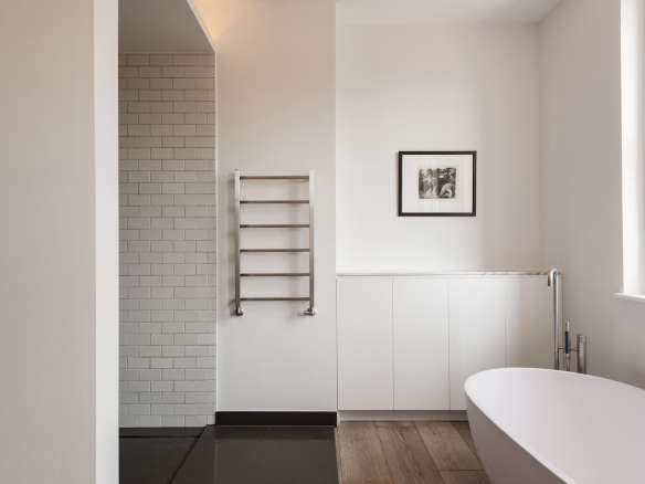 stainless towel warmer modern bathroom uk white walls  