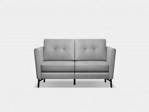 burrow grey two seat sofa high arms  