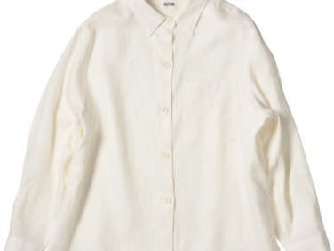 margaret howell women nightwear y00 long sleeve relaxed pj shirt warm linen off white  