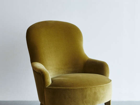 velvet olive armchair  