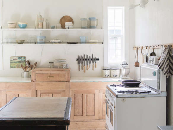 vintage whites blog kitchen remodel old stove pendant light  