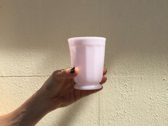 Pink Milk Glass Tumbler/Juice Glass