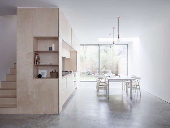 Larissa Johnston Architects Islington maisonette birch plywood kitchen and stair London 2  