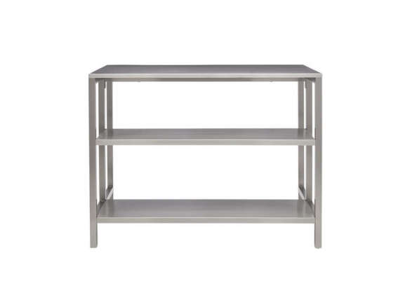 cb2 coterie kitchen cart stainless steel  