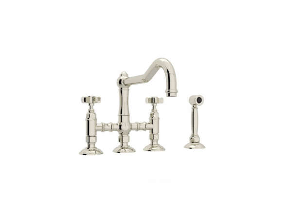rohl polished nickel country kitchen faucet  