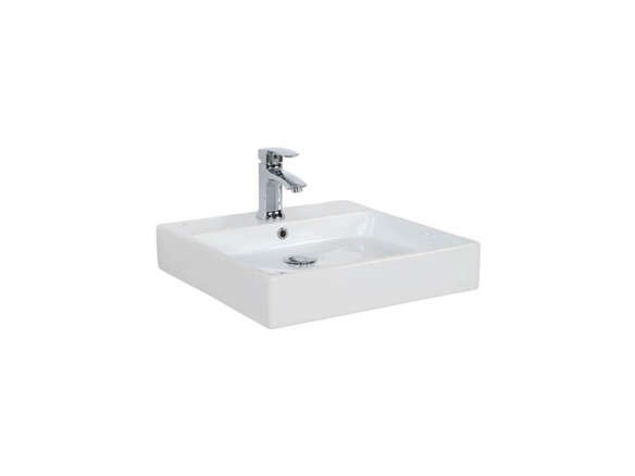 simple wall mounted vessel bathroom sink with overflow 8